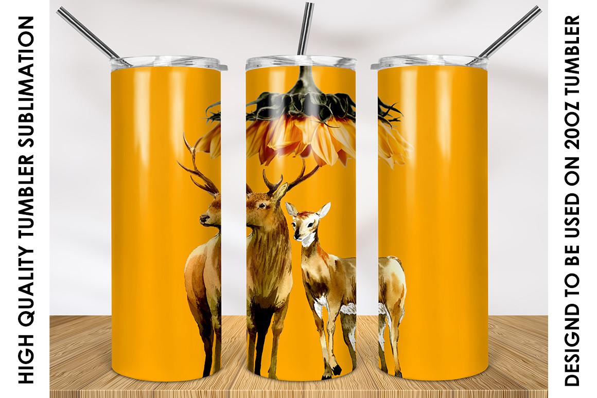 Deer Orange Background20oz Skinny Tumble