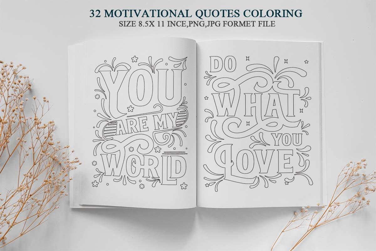 Motivational Quotes Coloring Page Bundle
