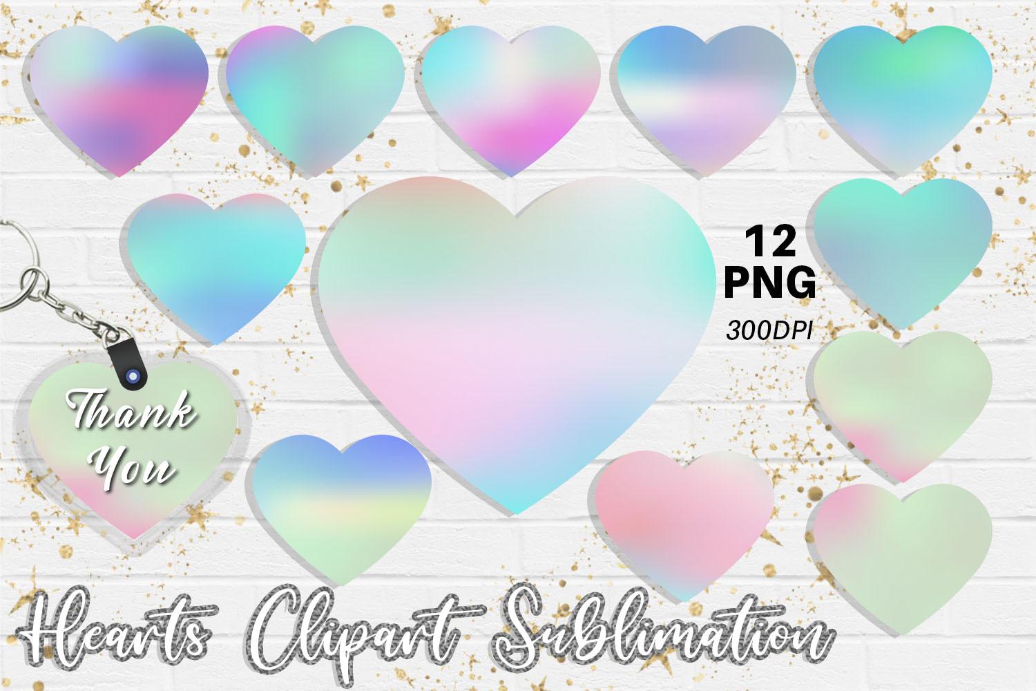 Hearts Sublimation Design Happy Color