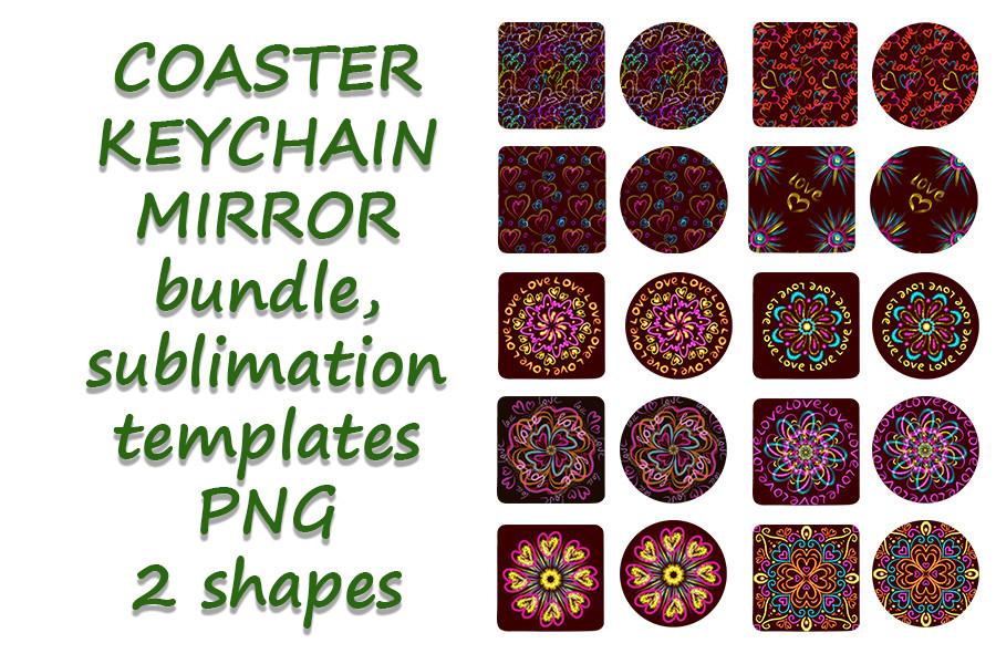 Love Romantic Coaster Sublimation Design