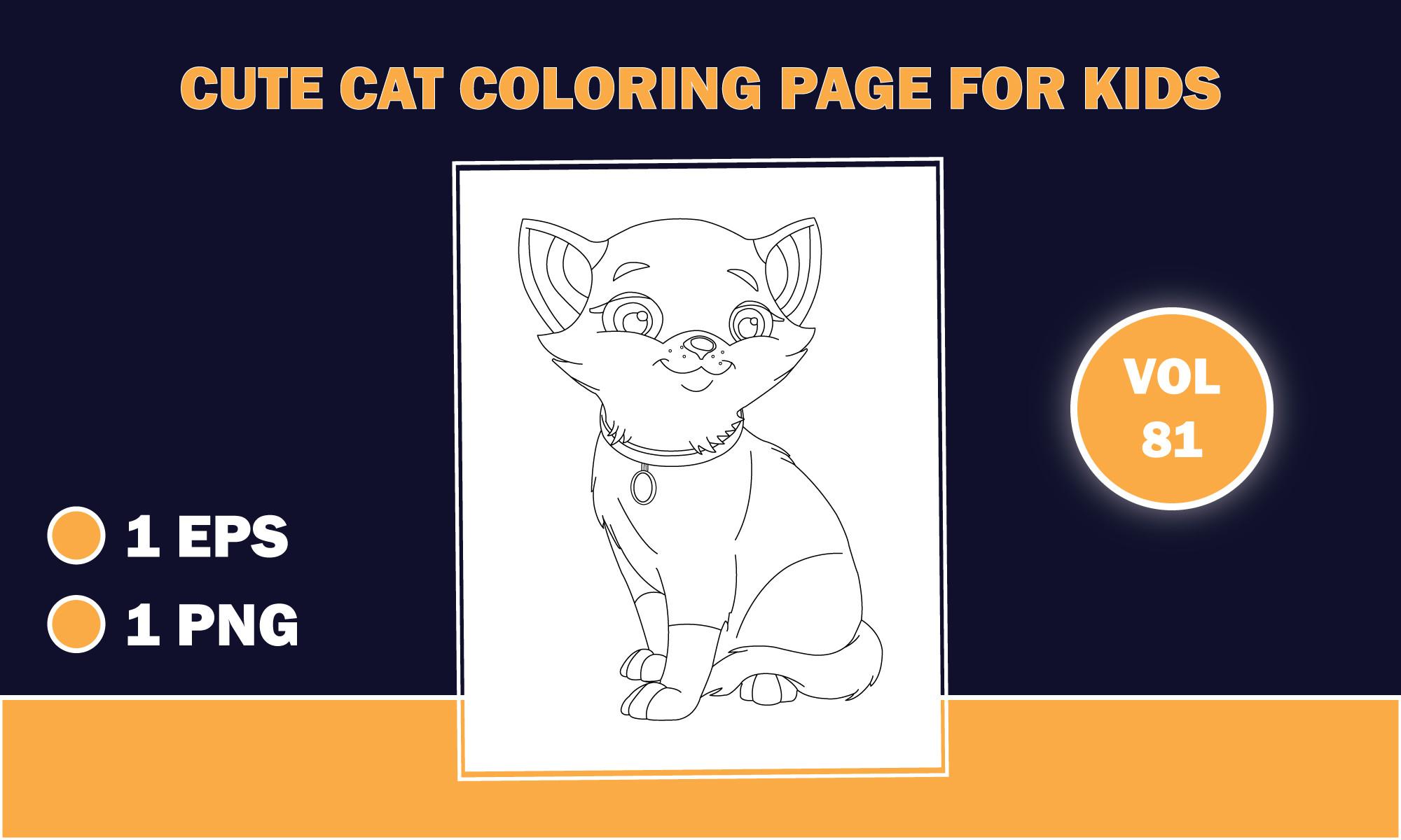 Cute Cat Outline Coloring Pages for Kids