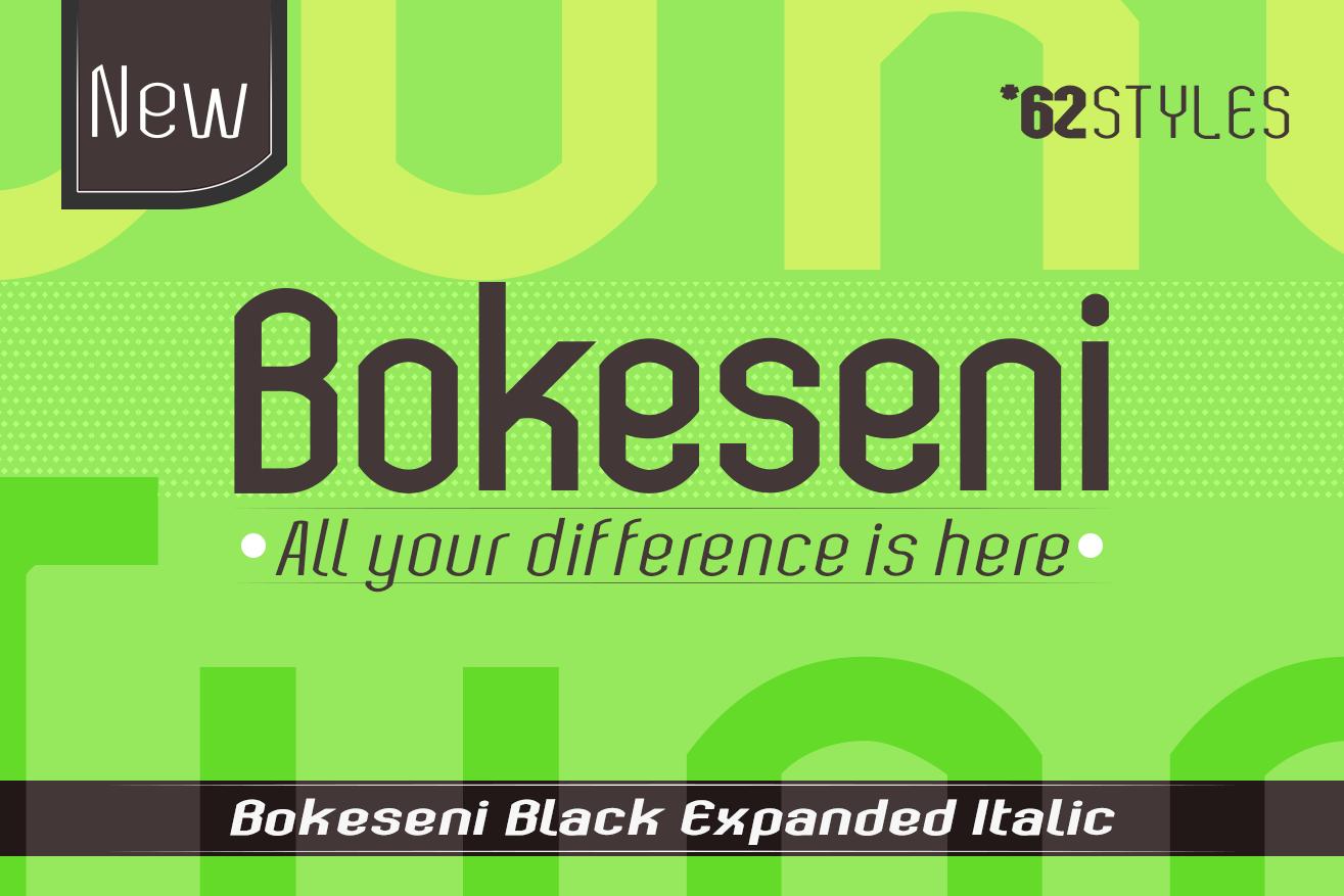Bokeseni Black Expanded Italic Font