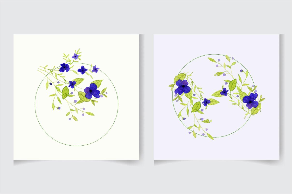 Elegant Watercolor Floral Frame Design 6