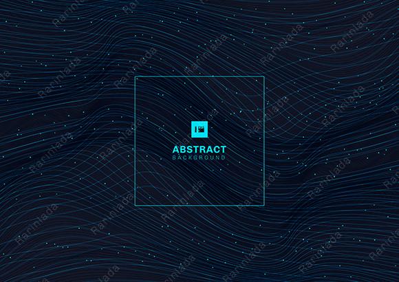 Technology Glow Blue Wave Lines Pattern