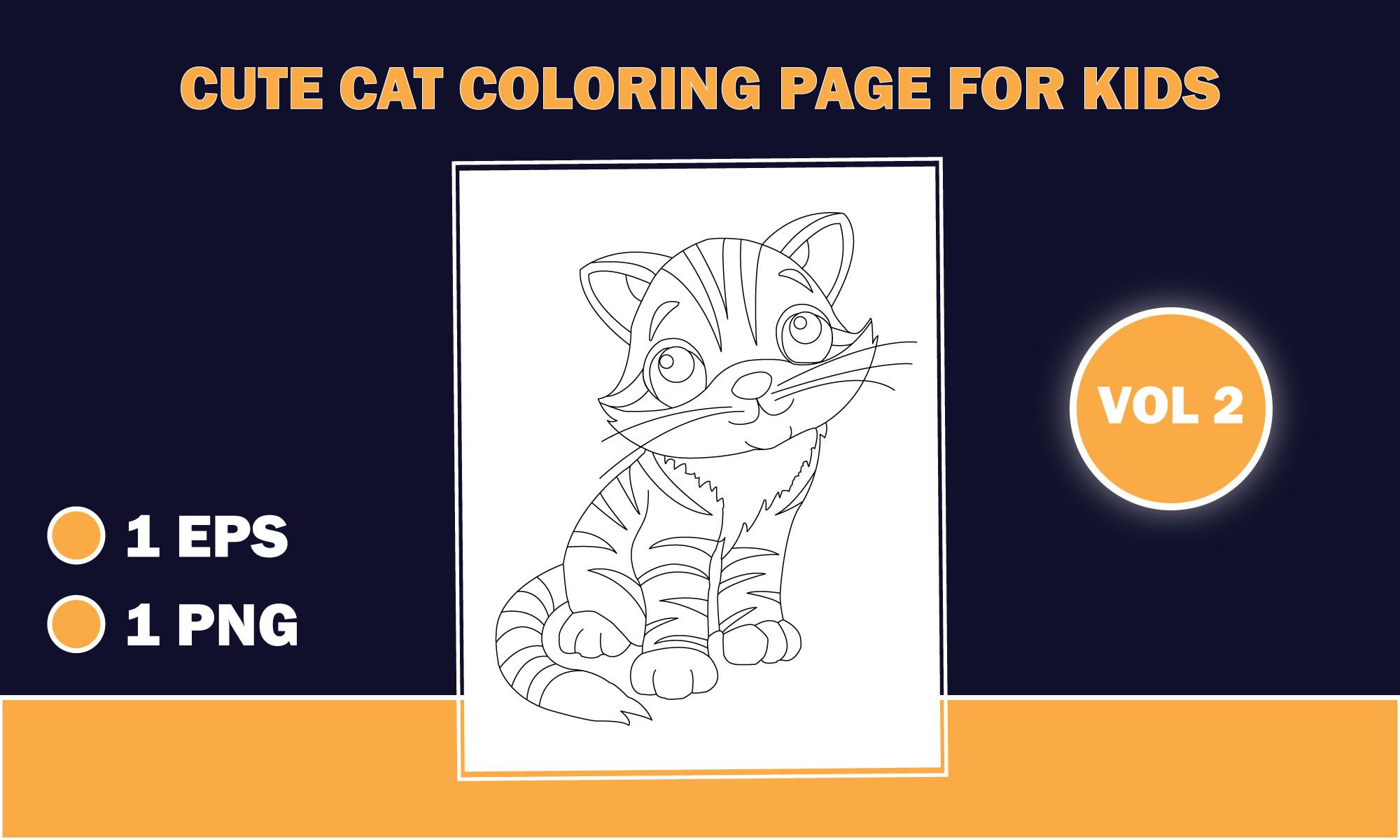 Cute Cat Outline Coloring Pages for Kids