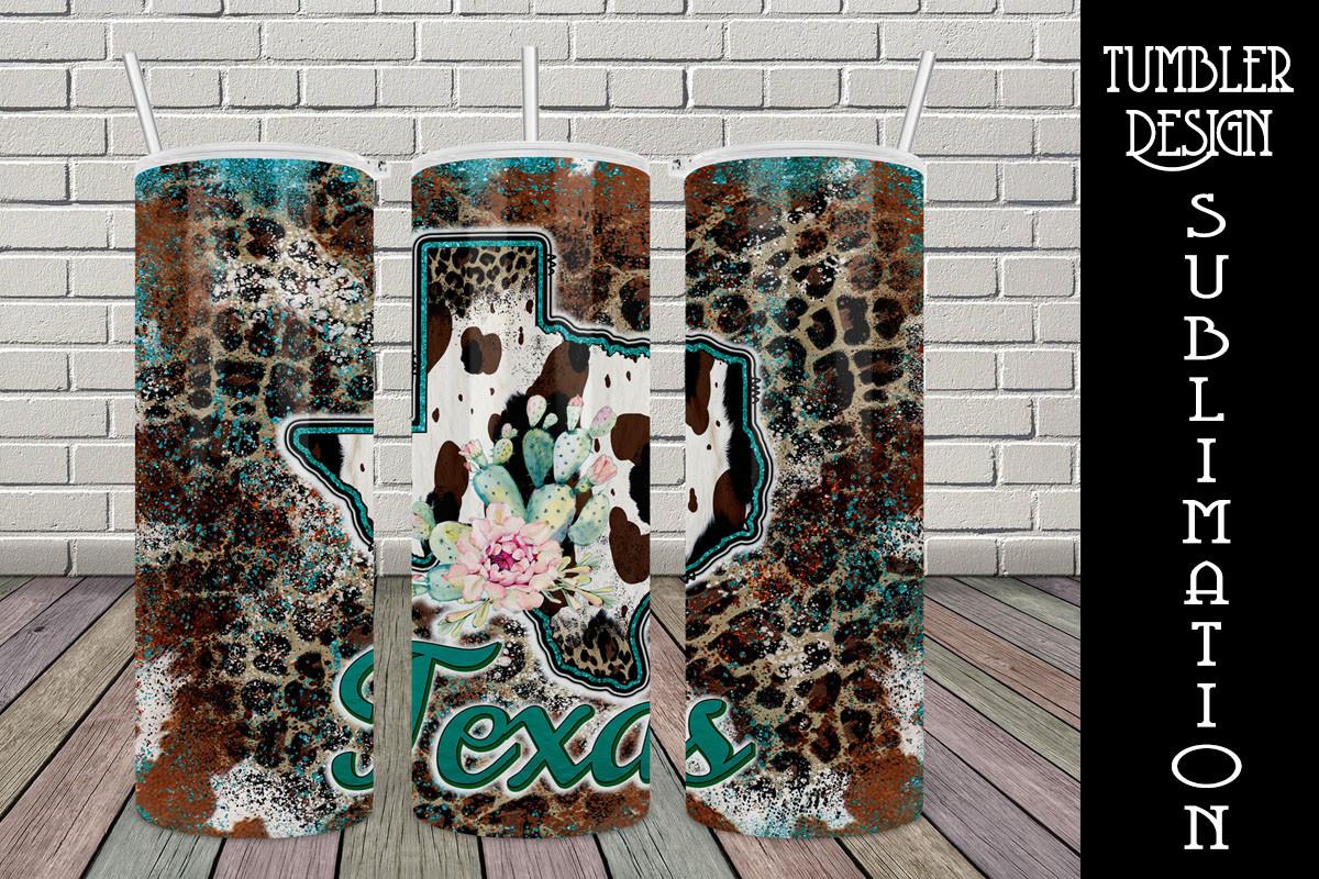 Tumbler Design Sublimation Texas Cowhide