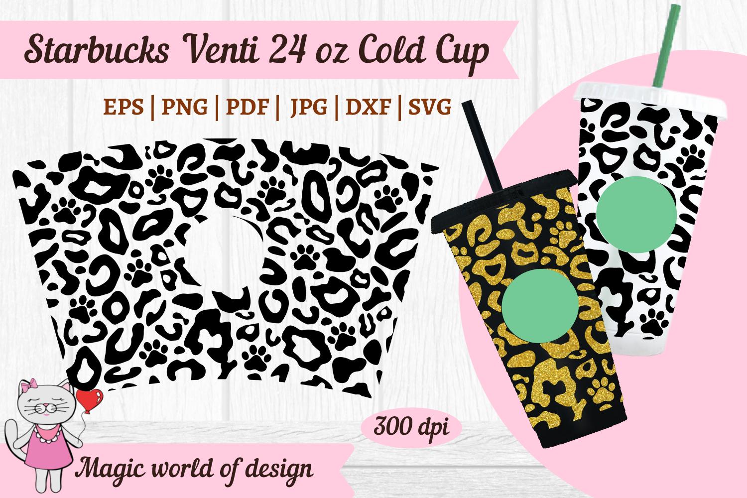 Dog Paw Leopard Cheetah Starbucks 24oz
