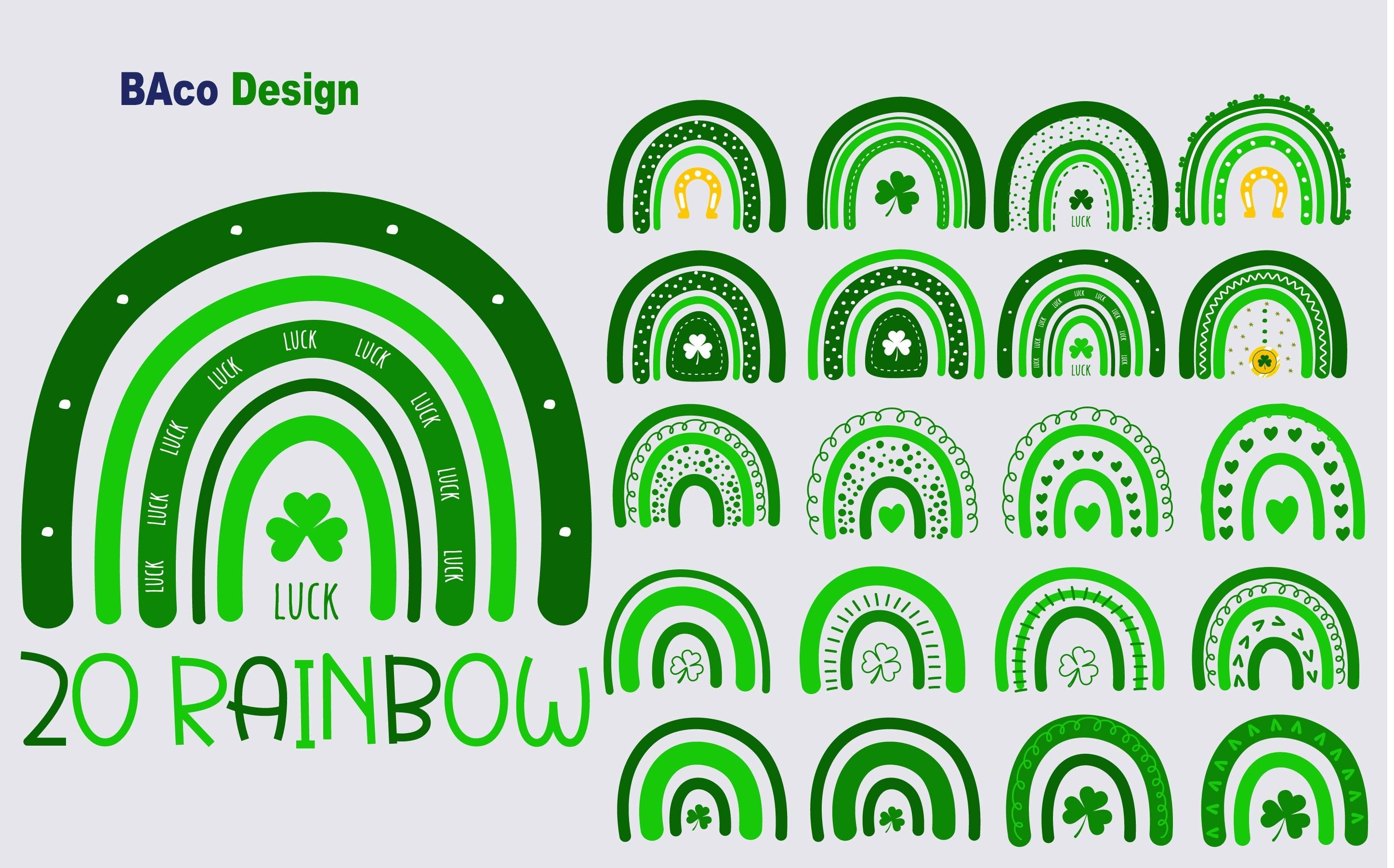 20 St Patricks Day Rainbow Vector Svg Ai