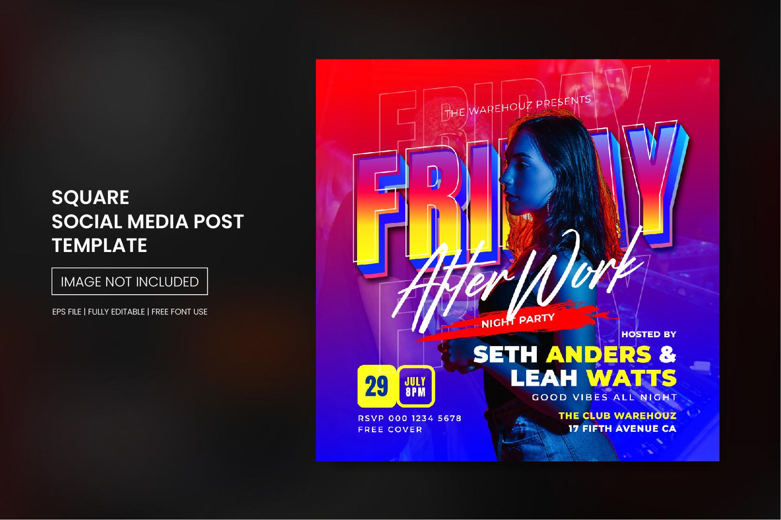 Night Party Social Media Post Template