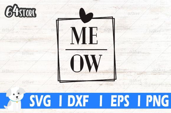 Meow Svg, Meow Square Frame Svg, Cat Svg