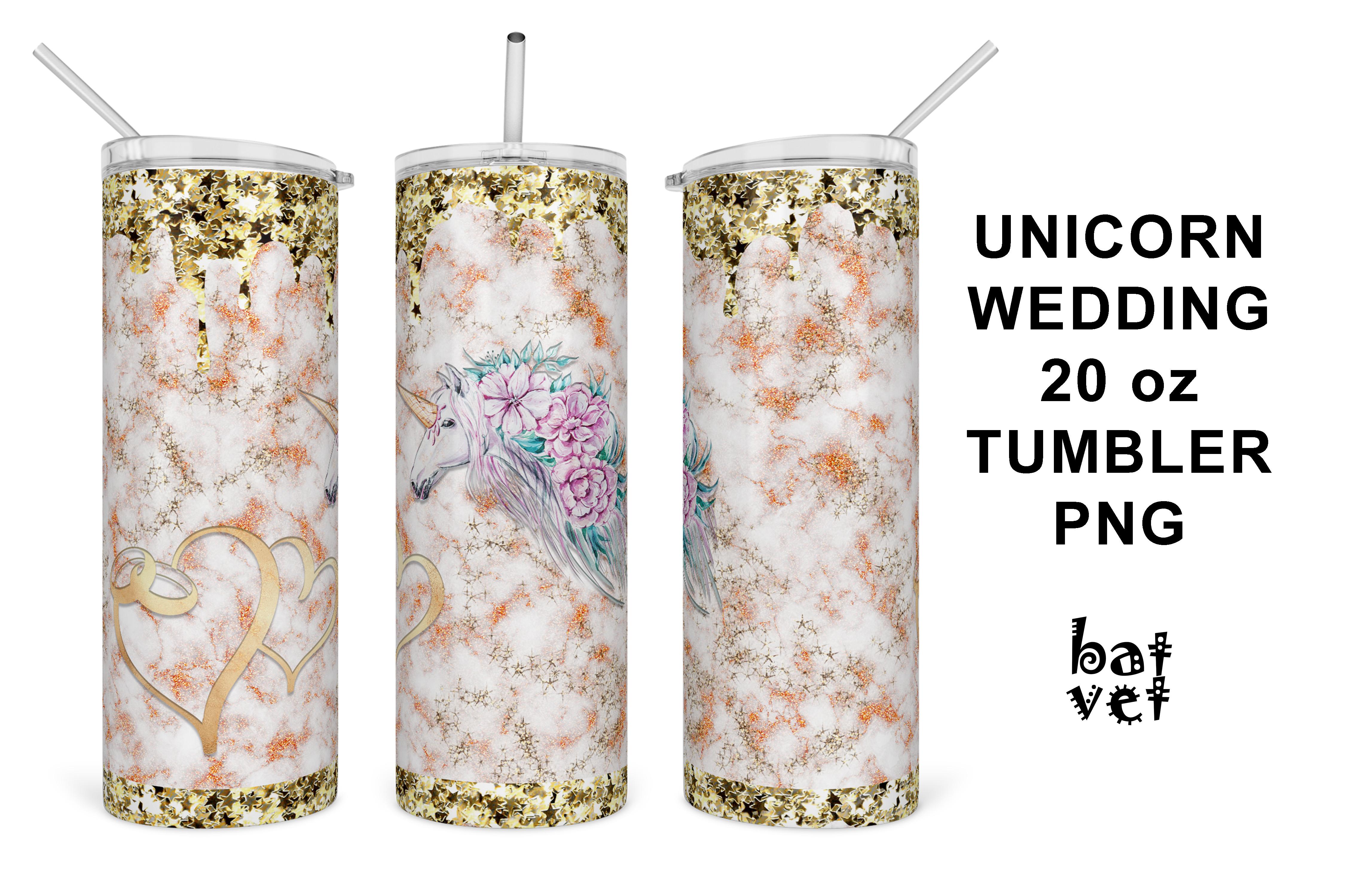Unicorn Wedding Tumbler Sublimation PNG