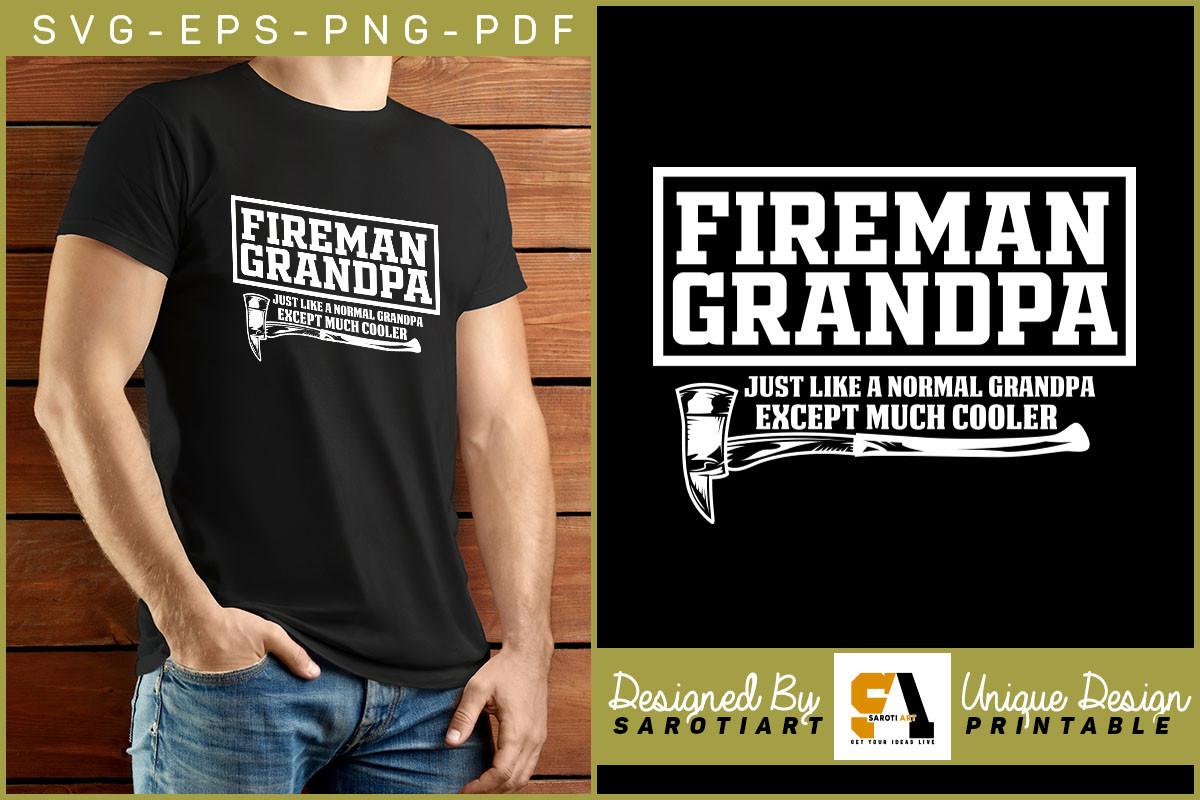 Firefighter Grandpa T-shirt Typography