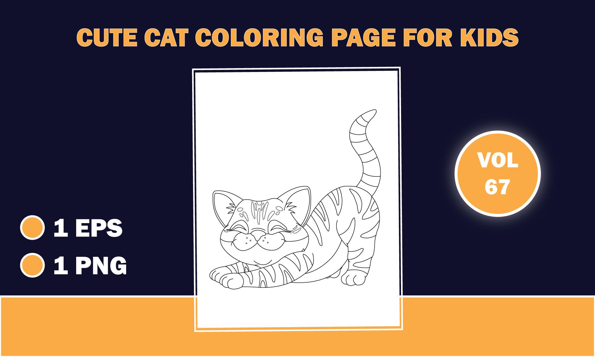Cute Cat Outline Coloring Pages for Kids