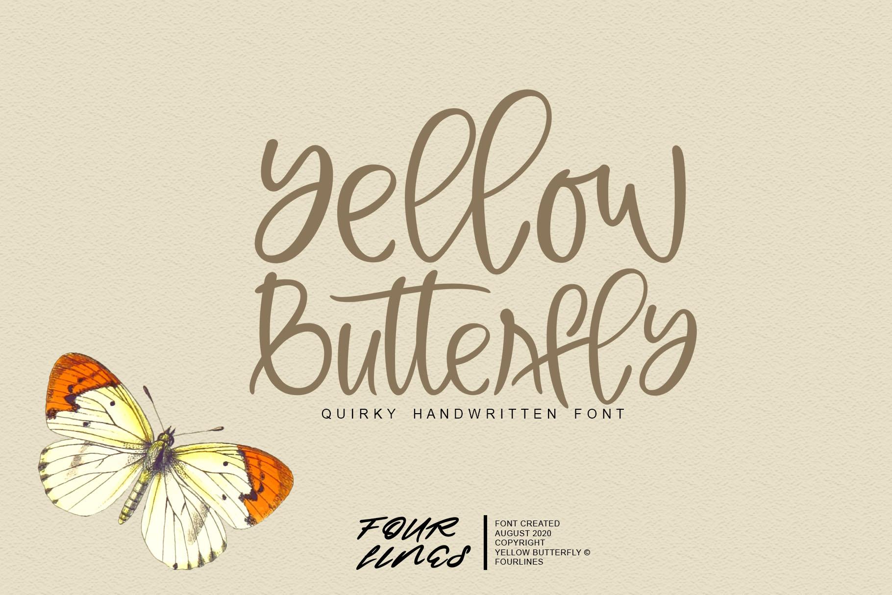 Yellow Butterfly Font