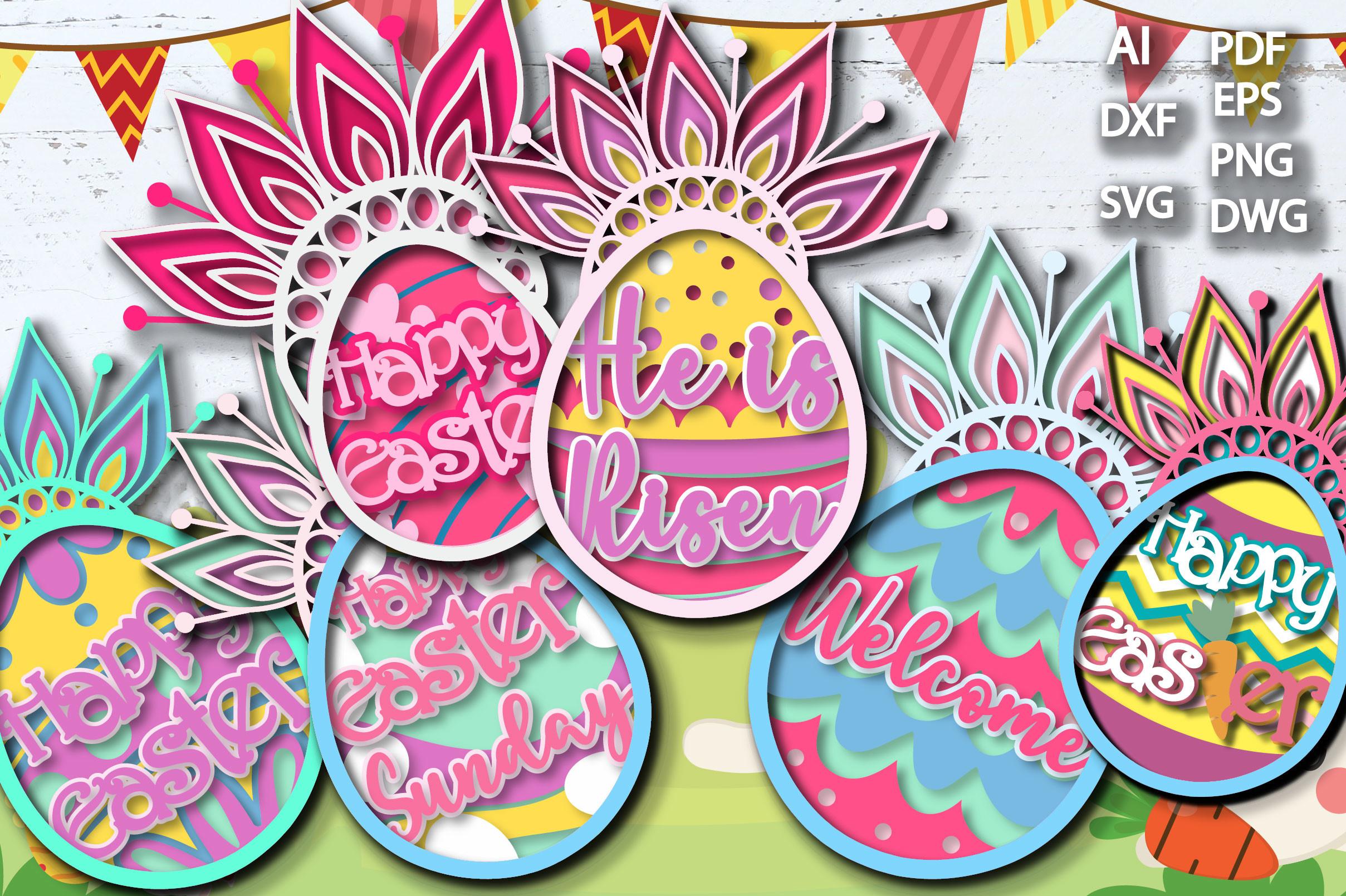 3D Happy Easter Big Bundle Laser Cut