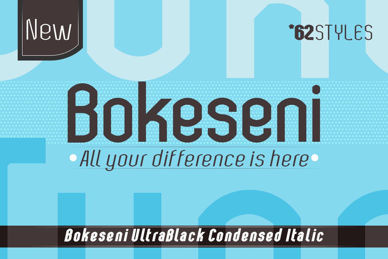 Bokeseni UltraBlack Condensed Italic Font