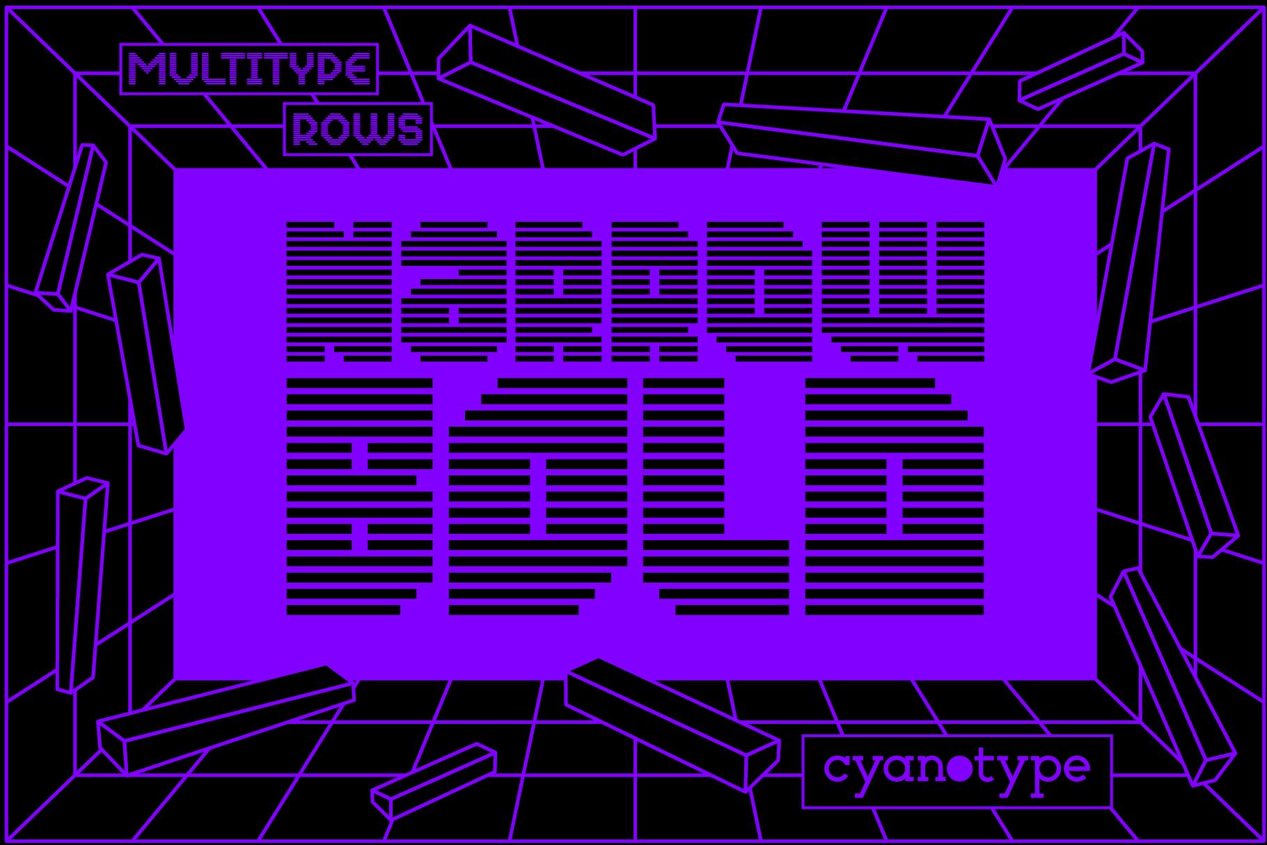 MultiType Rows Narrow Bold Font