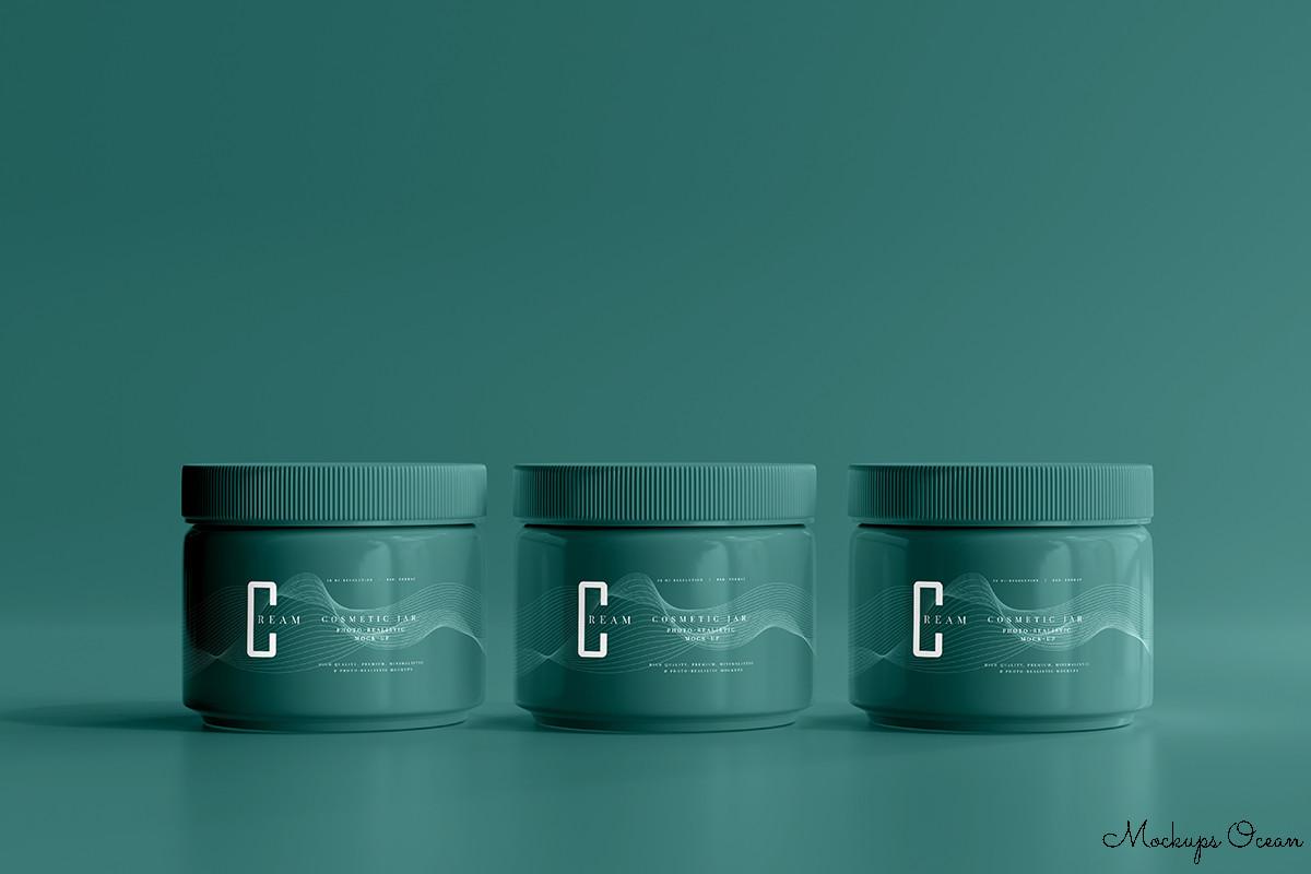 Plastic Cosmetic Jar Mockup