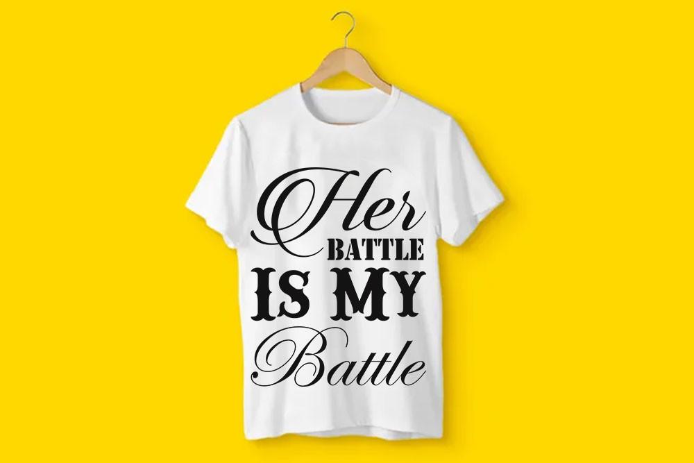 Breast Cancer SVG Design, Her Battle is