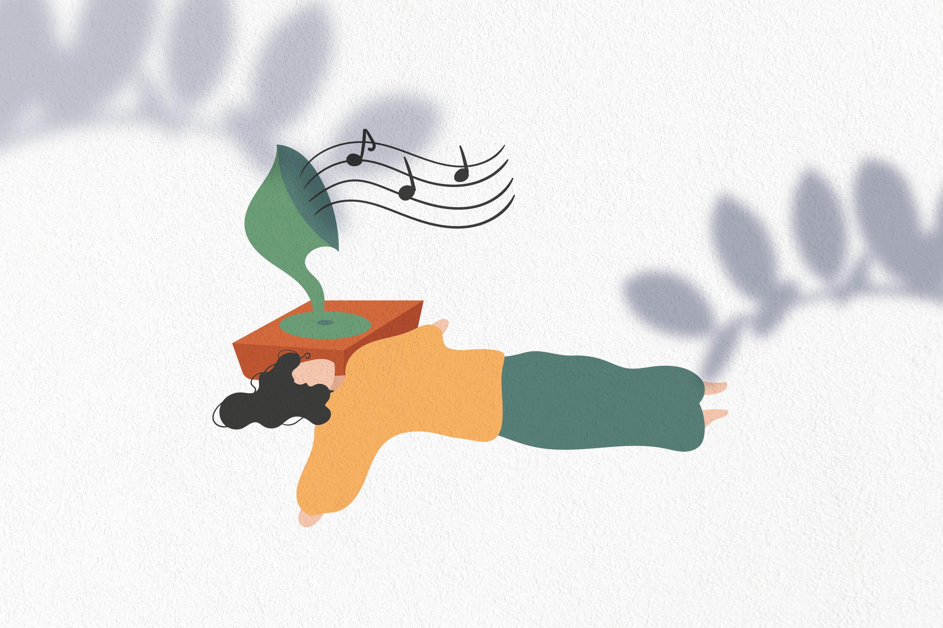 Woman Listerning to Music