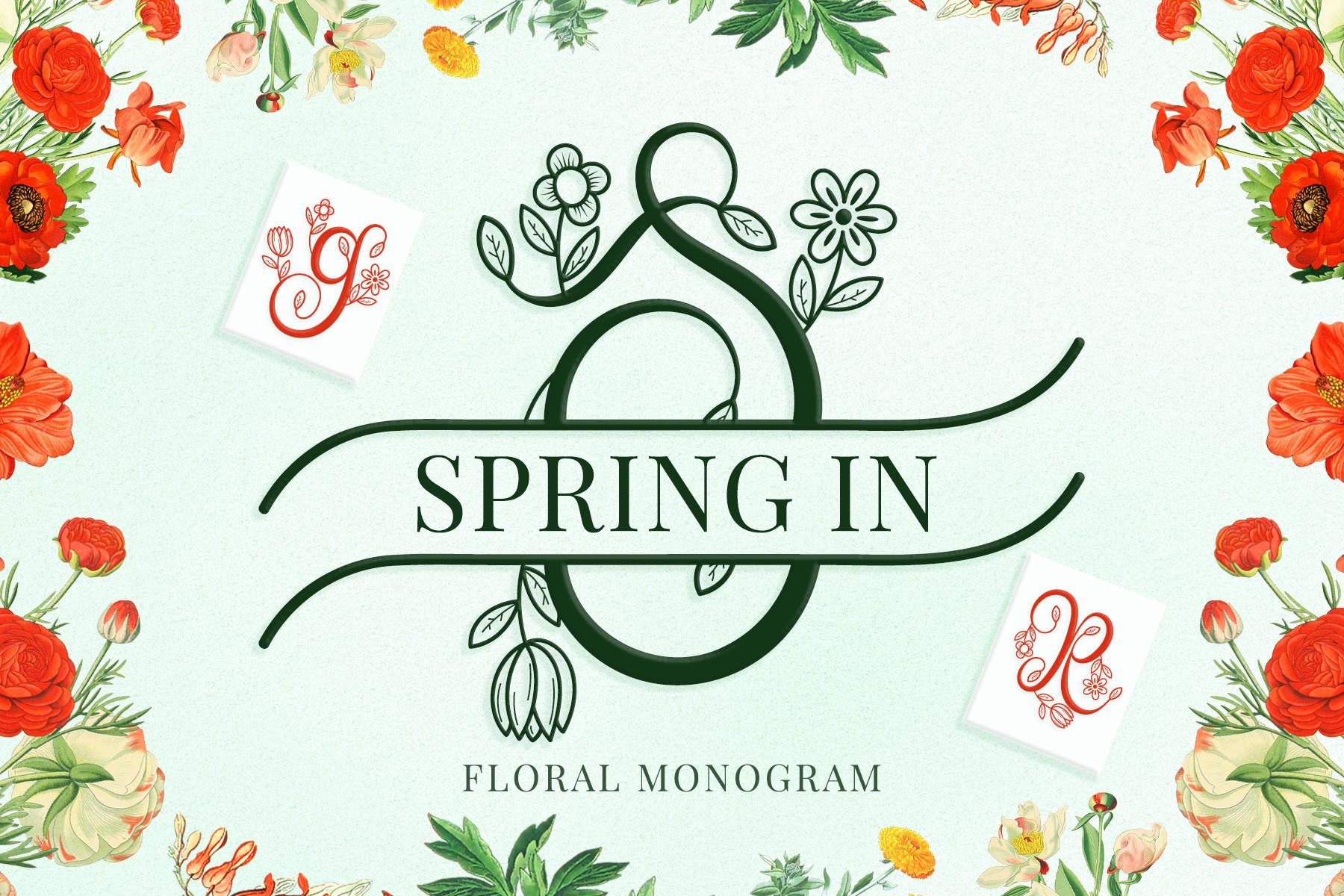 Spring in Monogram Font