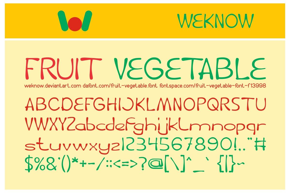 Fruit and Vegetable Font