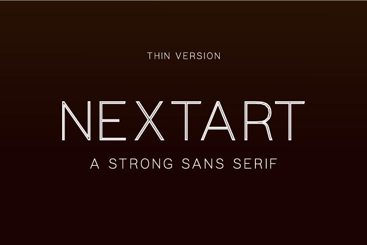 Nextart Outline Thin Font