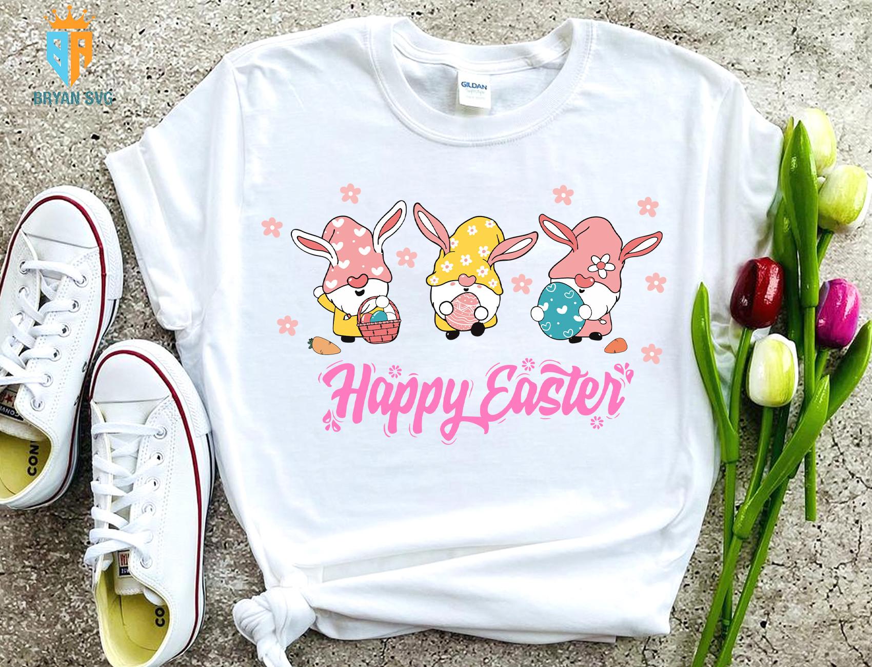 Three Gnome Happy Easter Svg