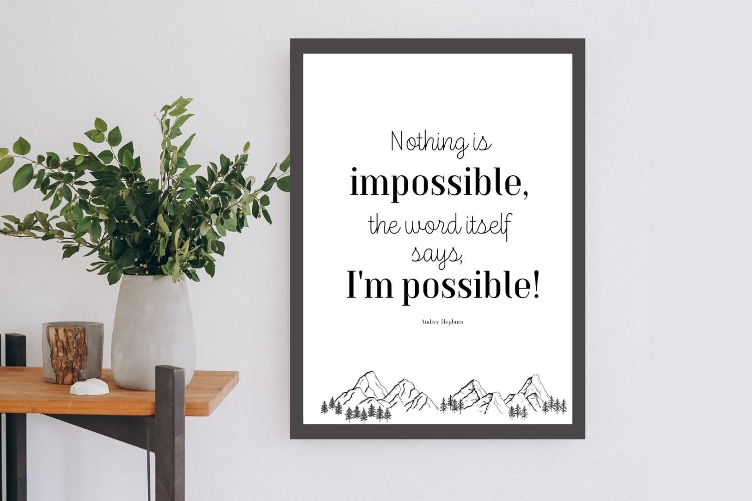 Audrey Hepburn Inspirational Quote Print