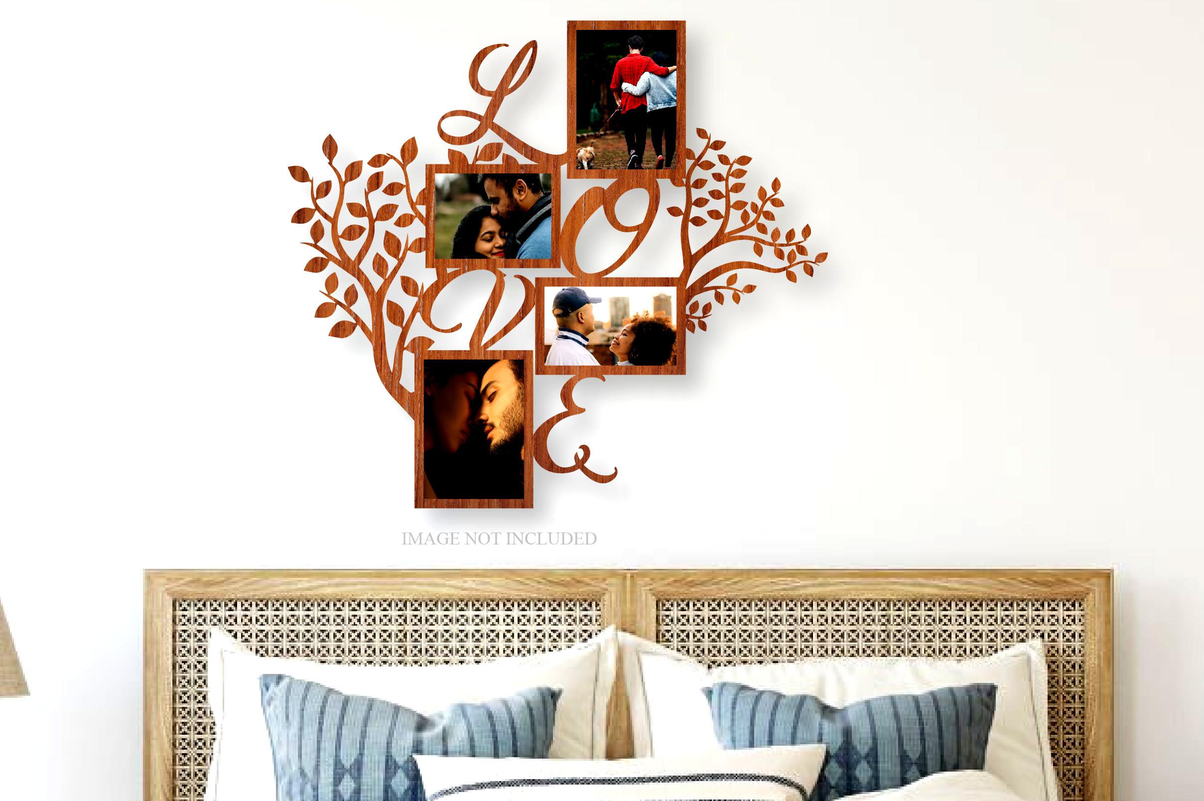 Laser Cut  Wooden Photo Frame Love Tree