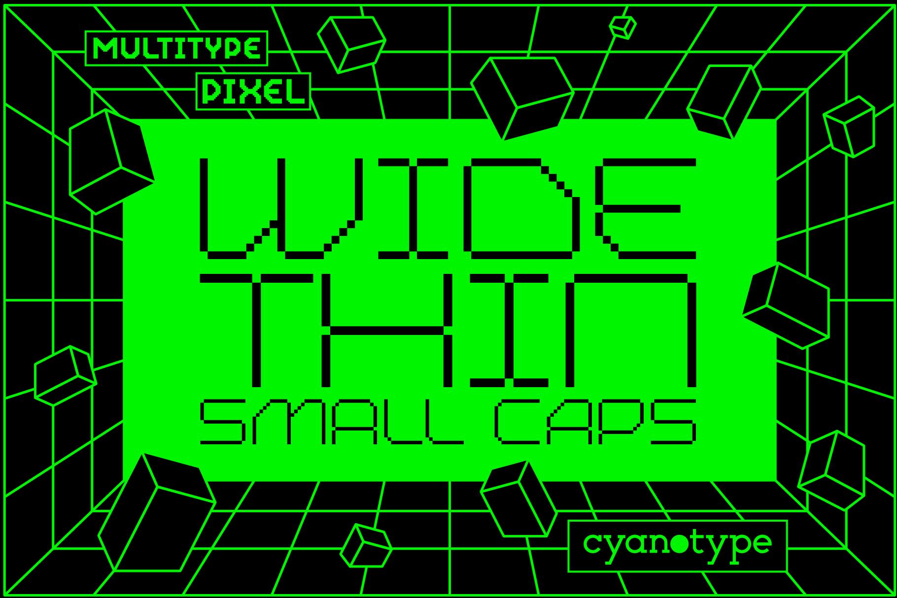 MultiType Pixel Wide Thin Font