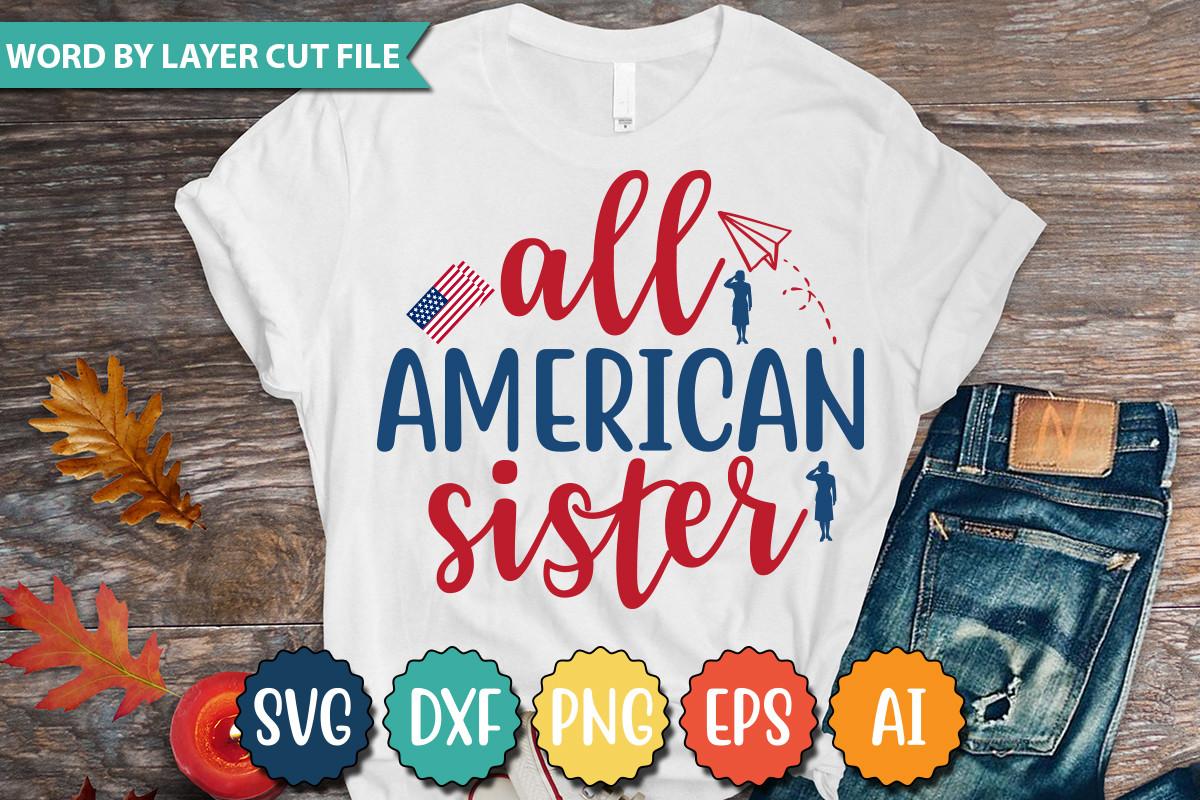 All American Sister Svg