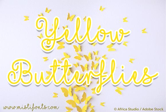 Yellow Butterflies Font