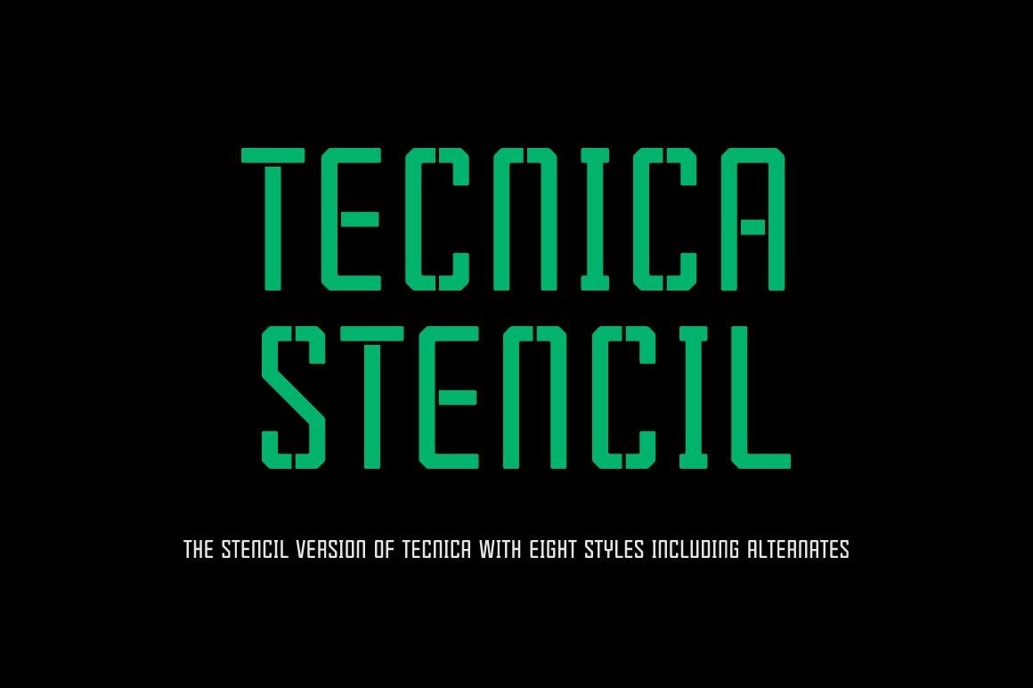 Tecnica Stencil Family Font