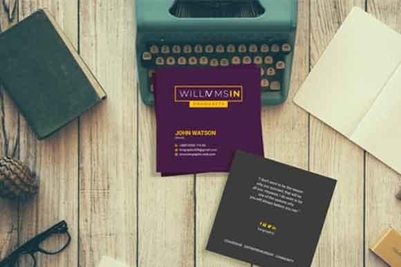 Square Business Card Mockup