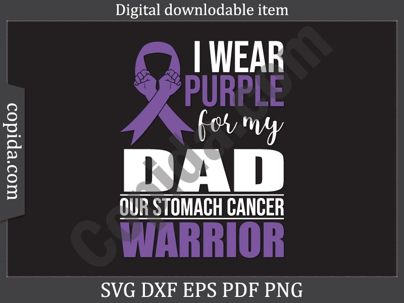 I Wear Purple for My Dad Svg Cut File