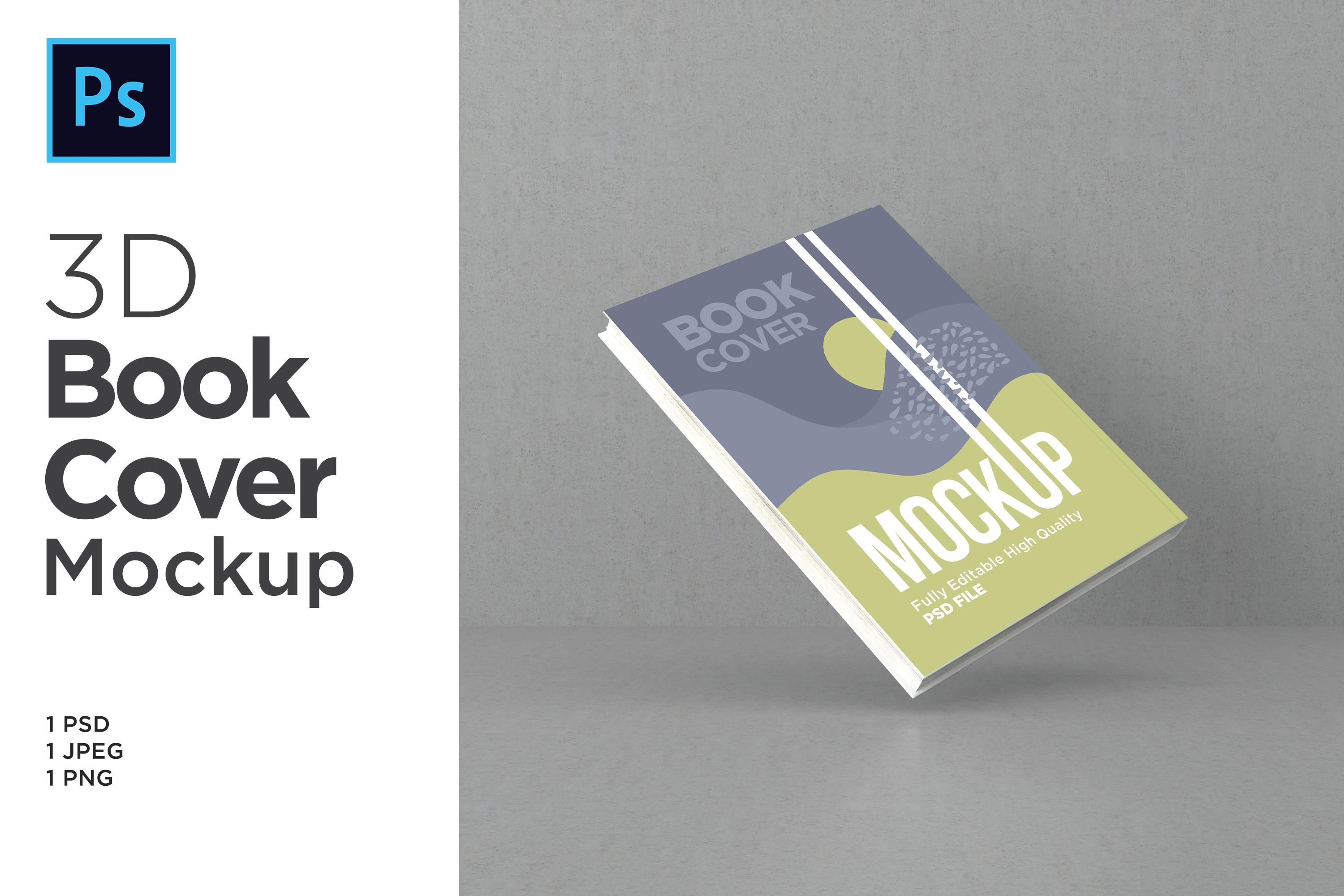 Book Cover Mockup 3d Rendering