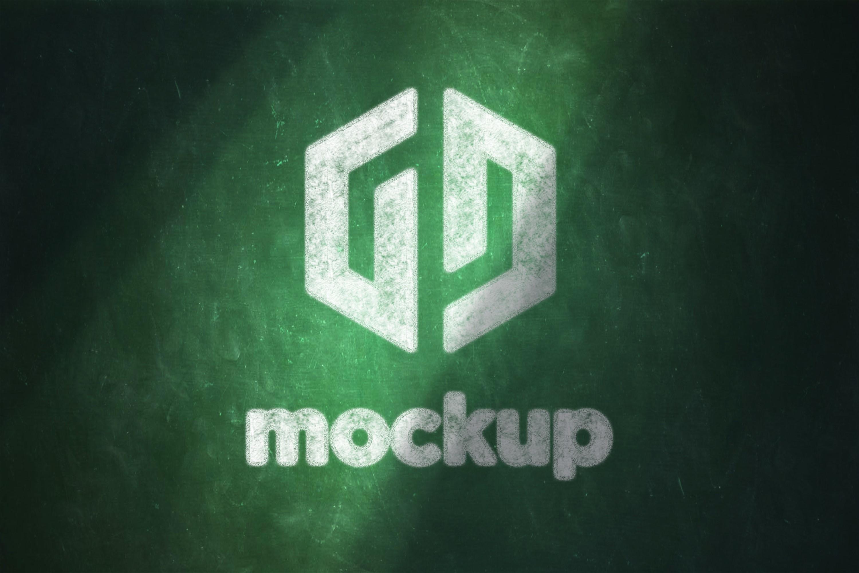Chalk Logo Mockup with Window Shadow