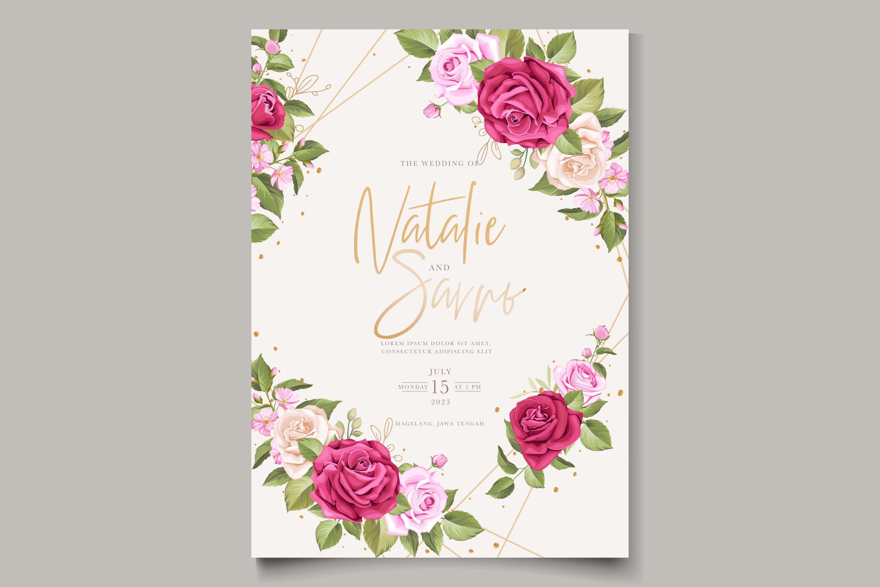 ELEGANT Roses Wedding Card Set