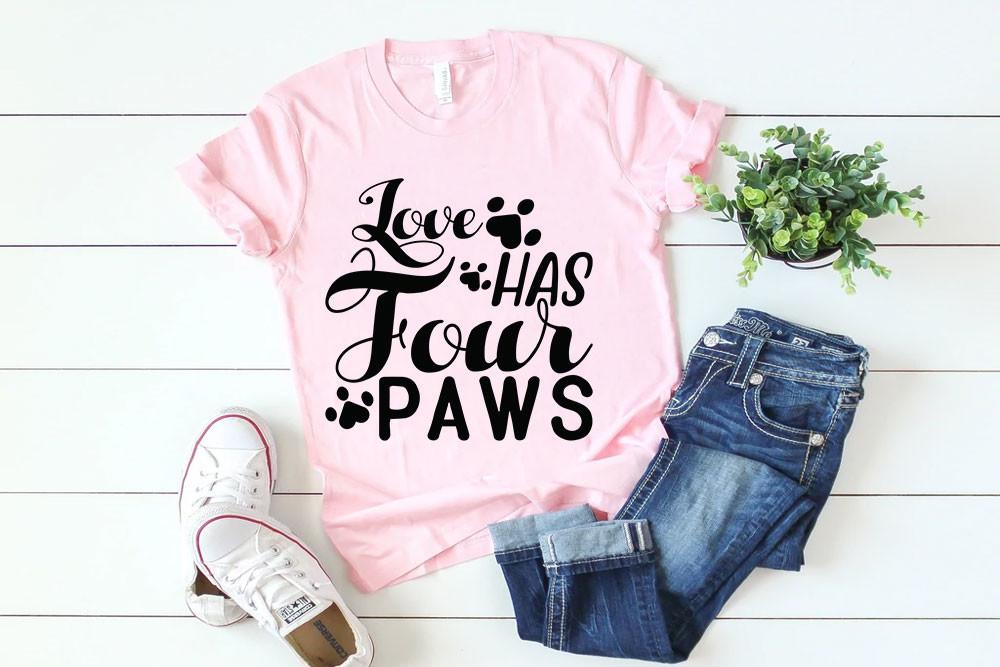Dog Svg Design, LOVE HAS FOUR PAWS