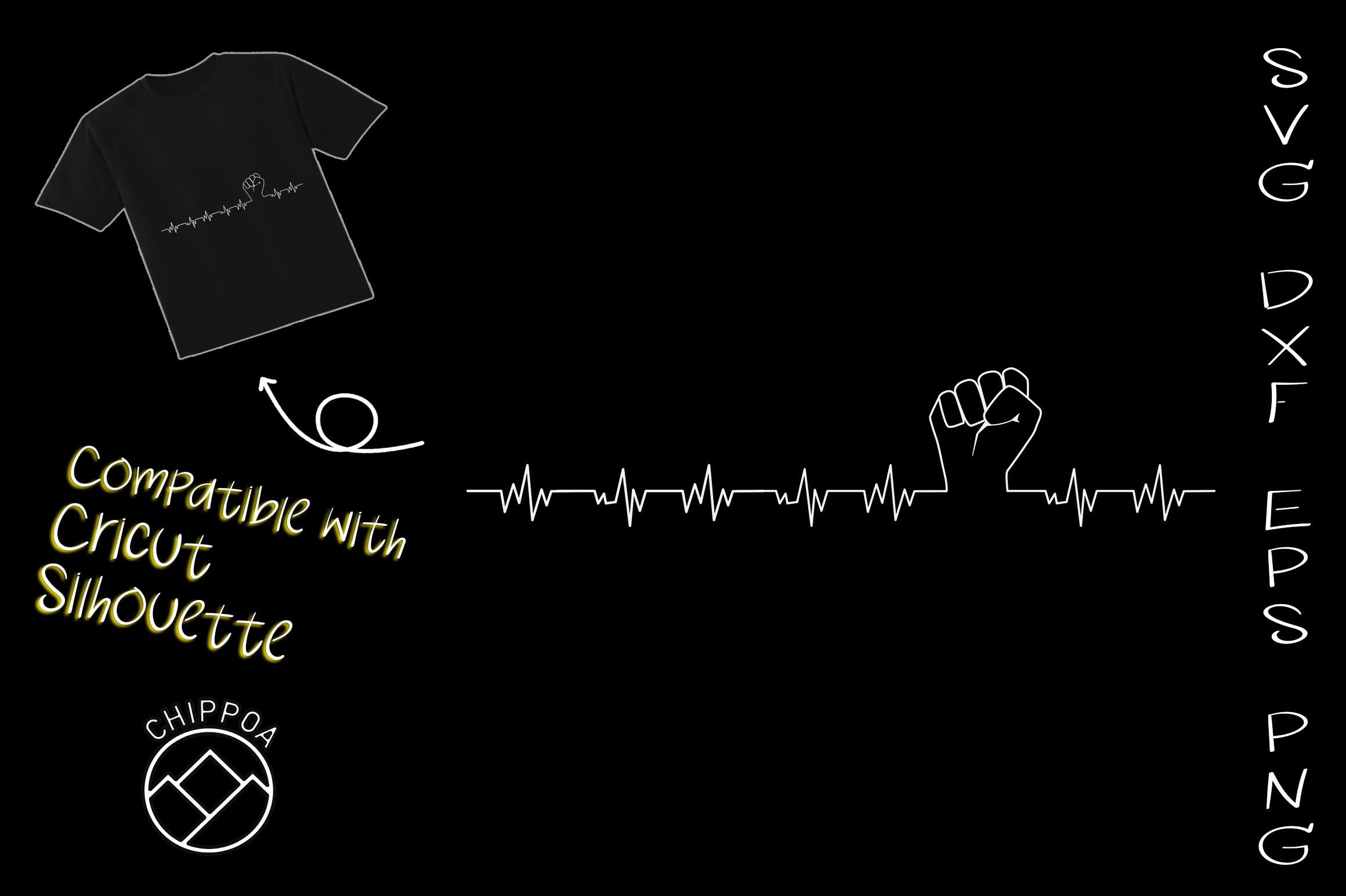 Black Power Fist Heartbeat BLM