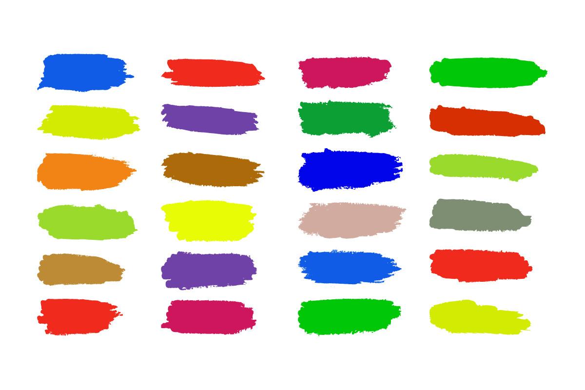 Handmade Watercolor Brush Strokes Set