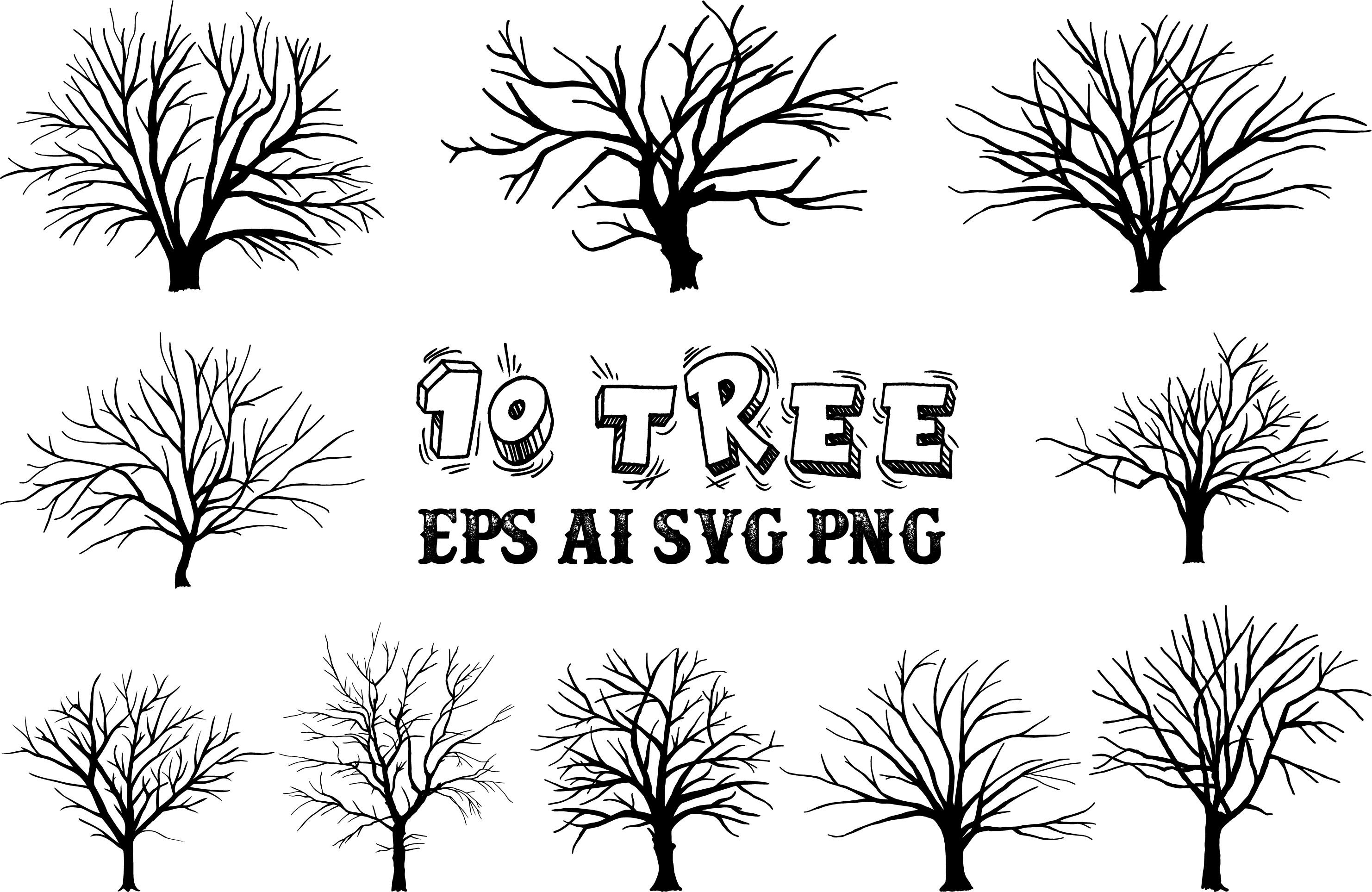 Dead Tree Silhouettes Vector Clipart