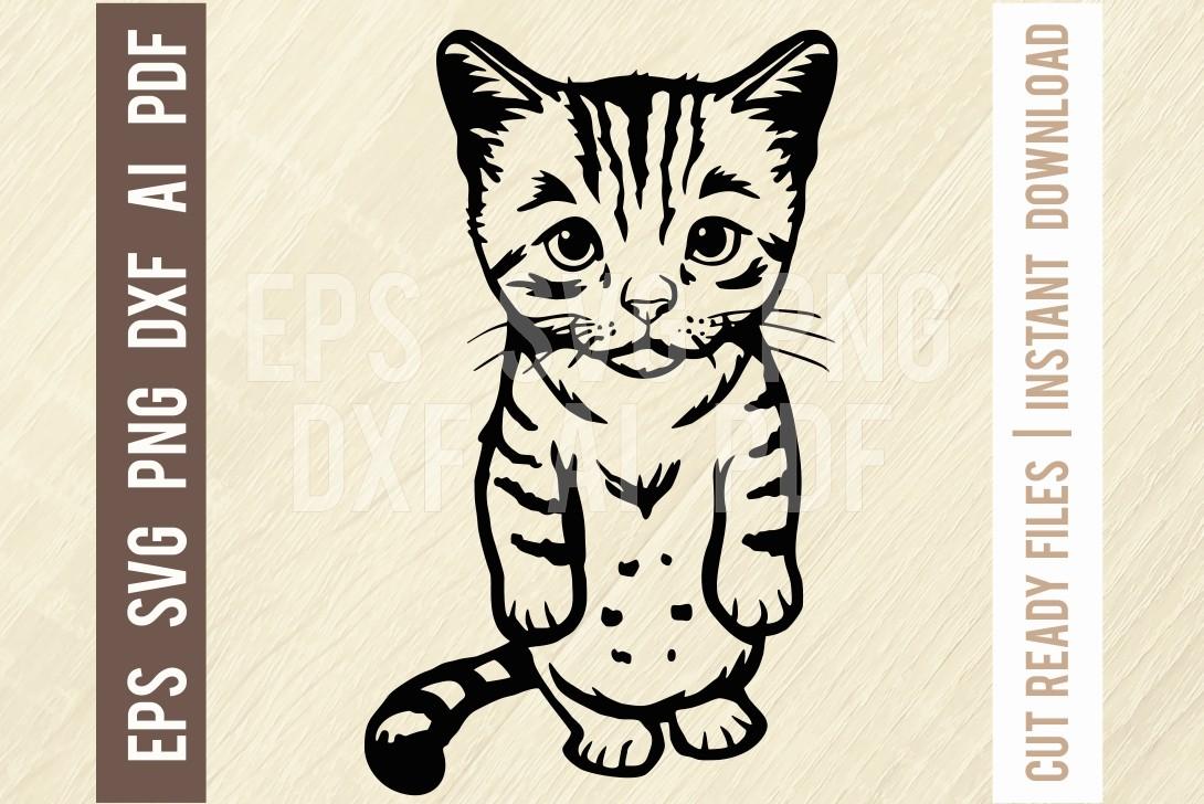 Cat SVG - Cute Kitten - SVG Stencil