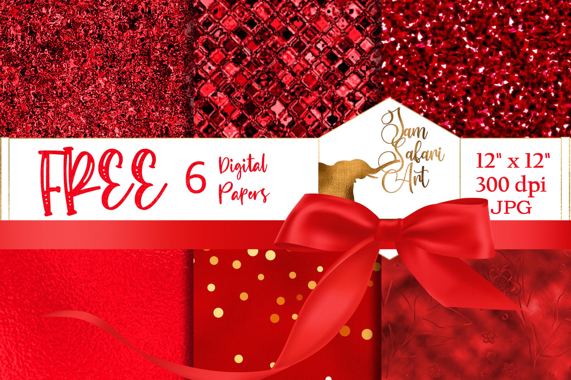 6 Red Digital Papers