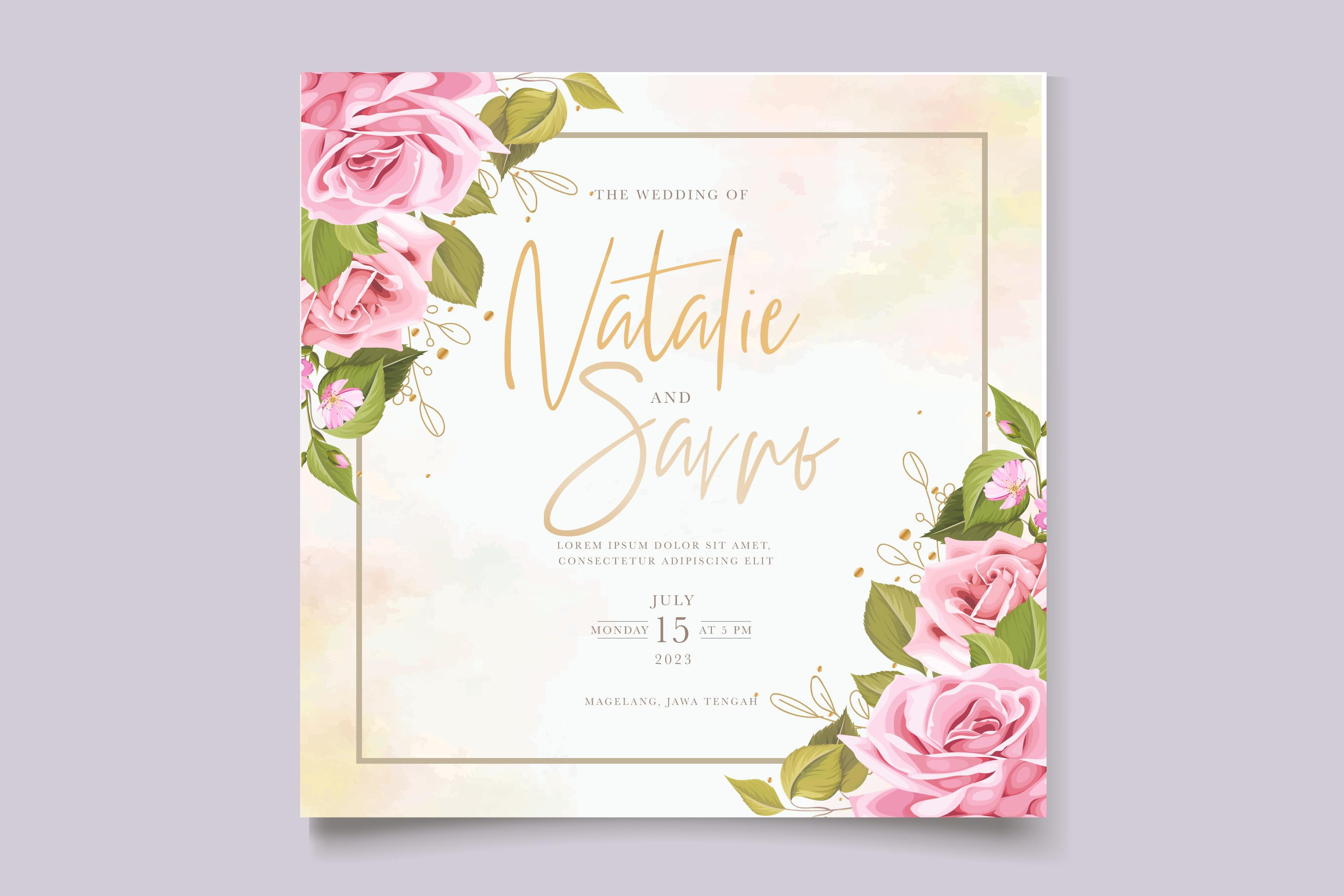ELEGANT Roses Wedding Card Set