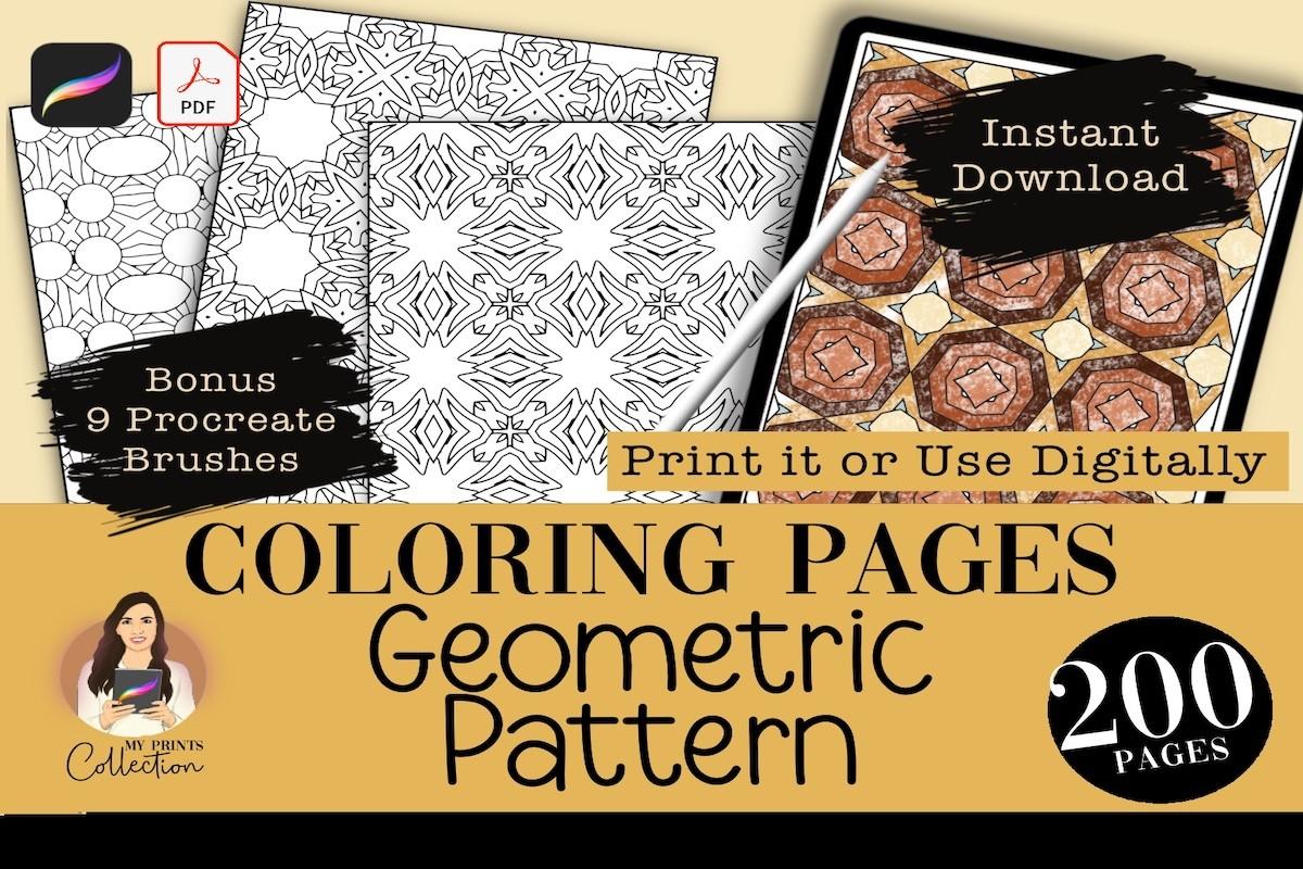 200 Geometric Pattern Coloring Pages