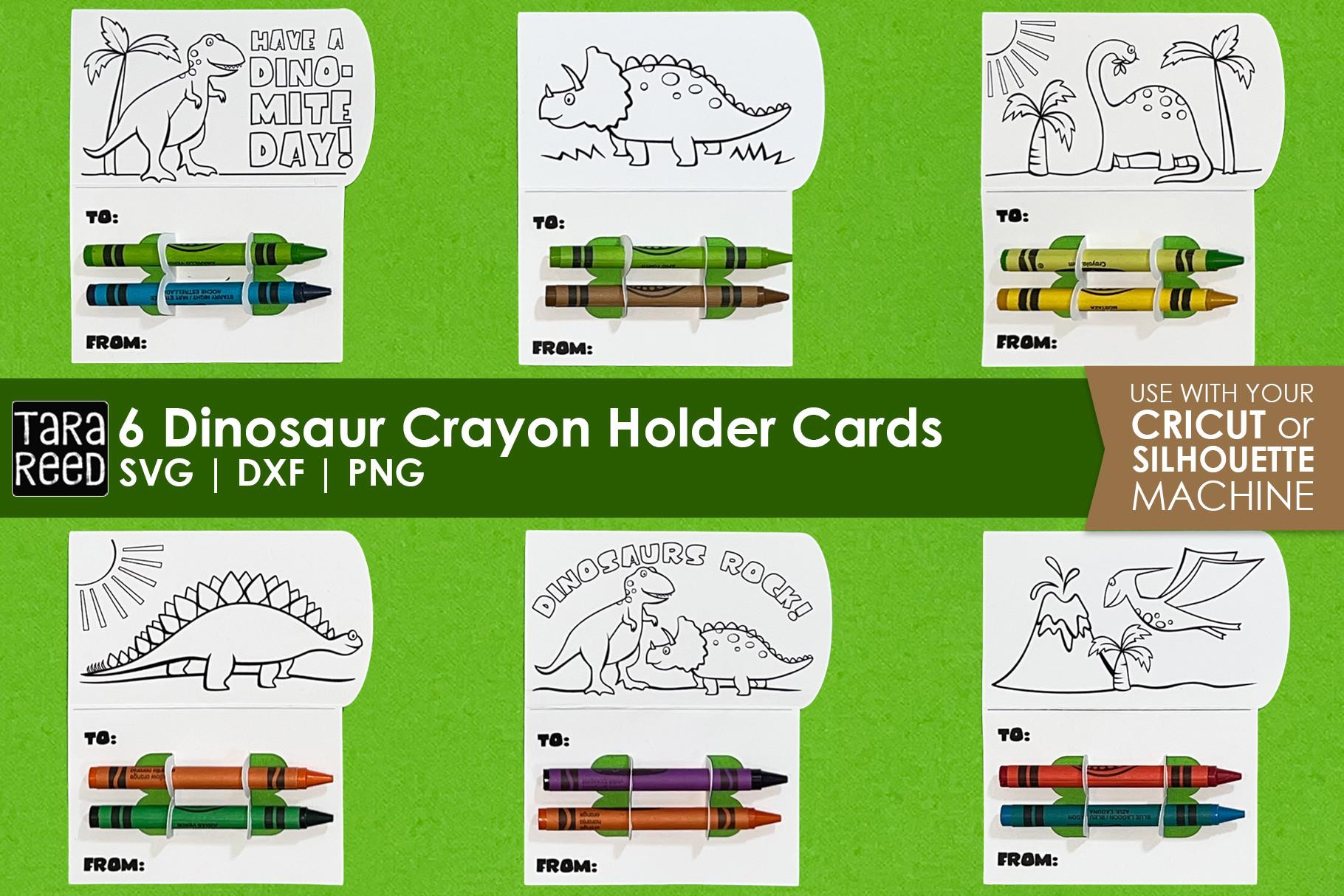 6 Dinosaur Print then Cut Coloring Cards