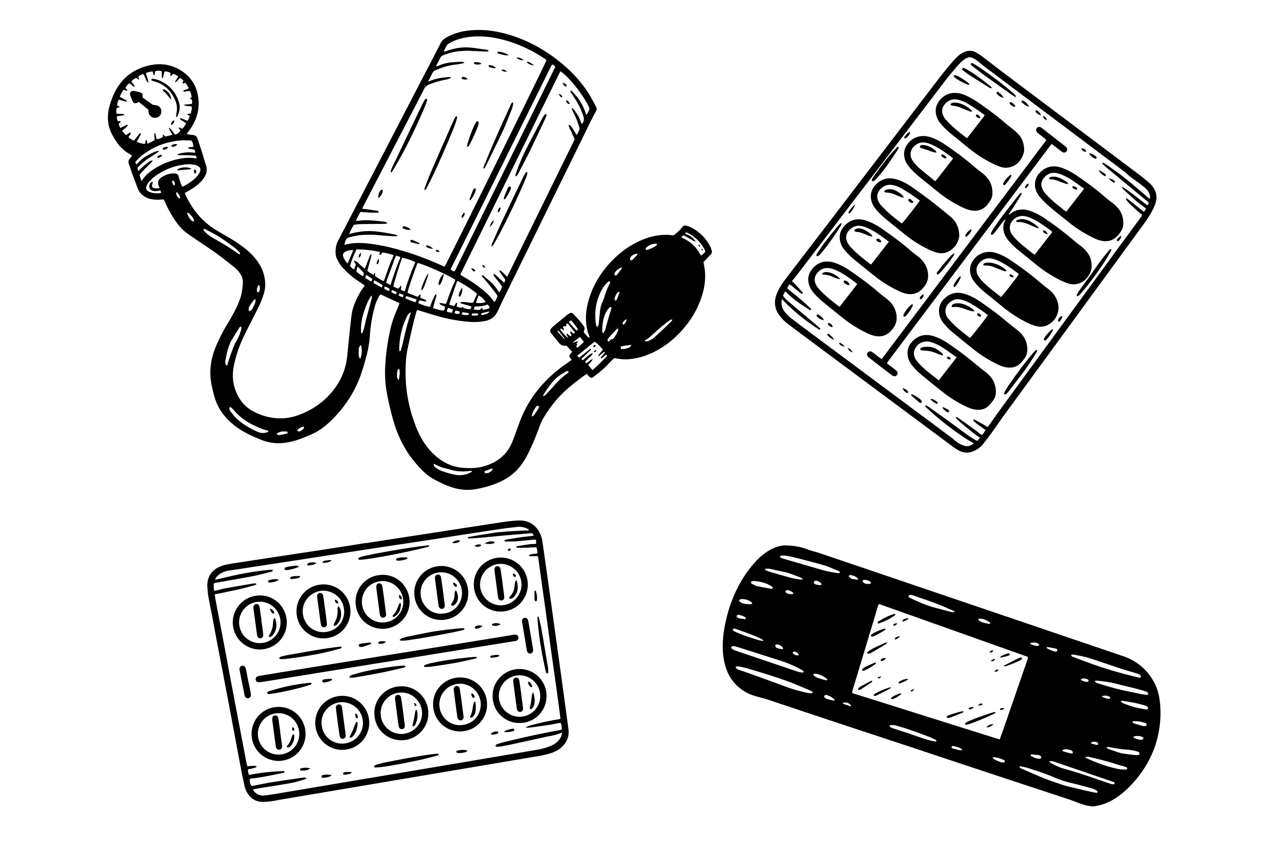 Set Medical Health Tools Pharmacy