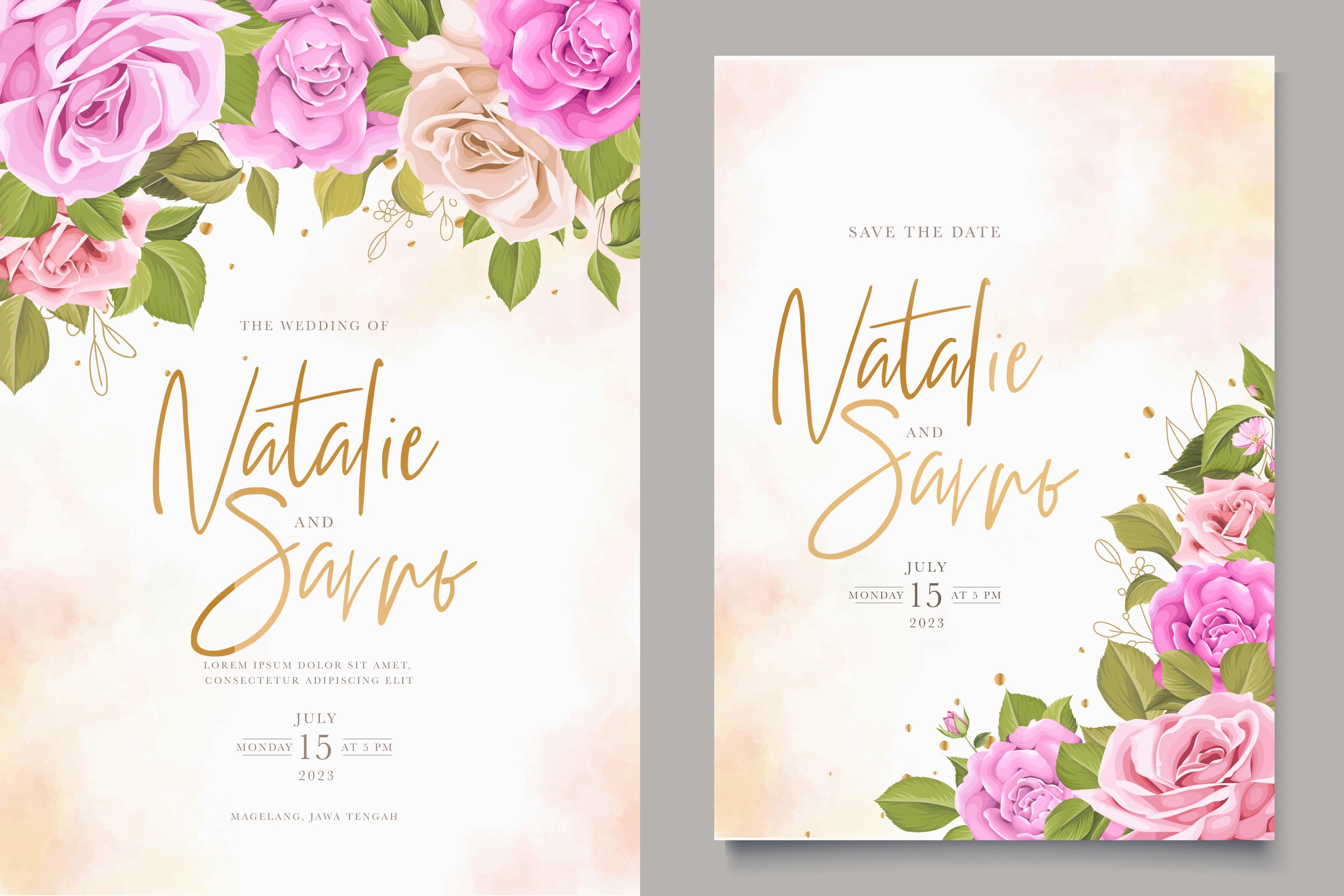ELEGANT Roses Wedding Card Set